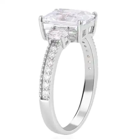 Lustro Stella Finest CZ Ring in Platinum over Sterling Silver.  NWT - Picture 4 of 8